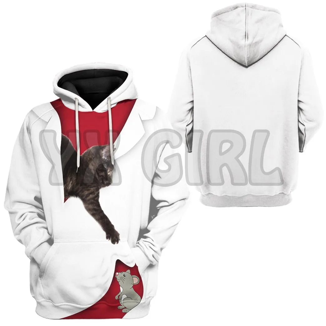 

Love Black Cat 3D Printed Hoodies Unisex Pullovers Funny Dog Hoodie Casual Street Tracksuit