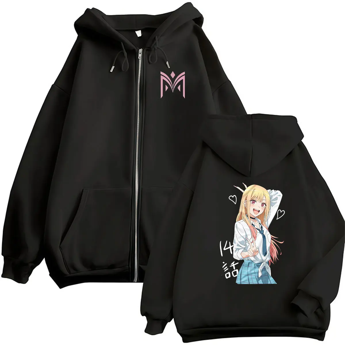 Japanischer Anime Marin Kitagawa My Dress-Up Darling Reißverschluss-Hoodie für Männer und Frauen, modische Langarm-Pullover-Mäntel, Sweatshirt – Detail 2