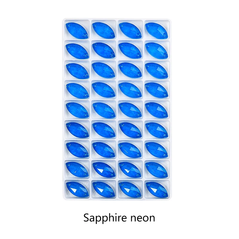 BOBOHOO Navette Mehrfarbige Glas-Nähsteine, Kristall-Flachsteine zum Aufnähen, Strass-Steine für DIY-Kleidung, Hochzeitskleider – Detail 8
