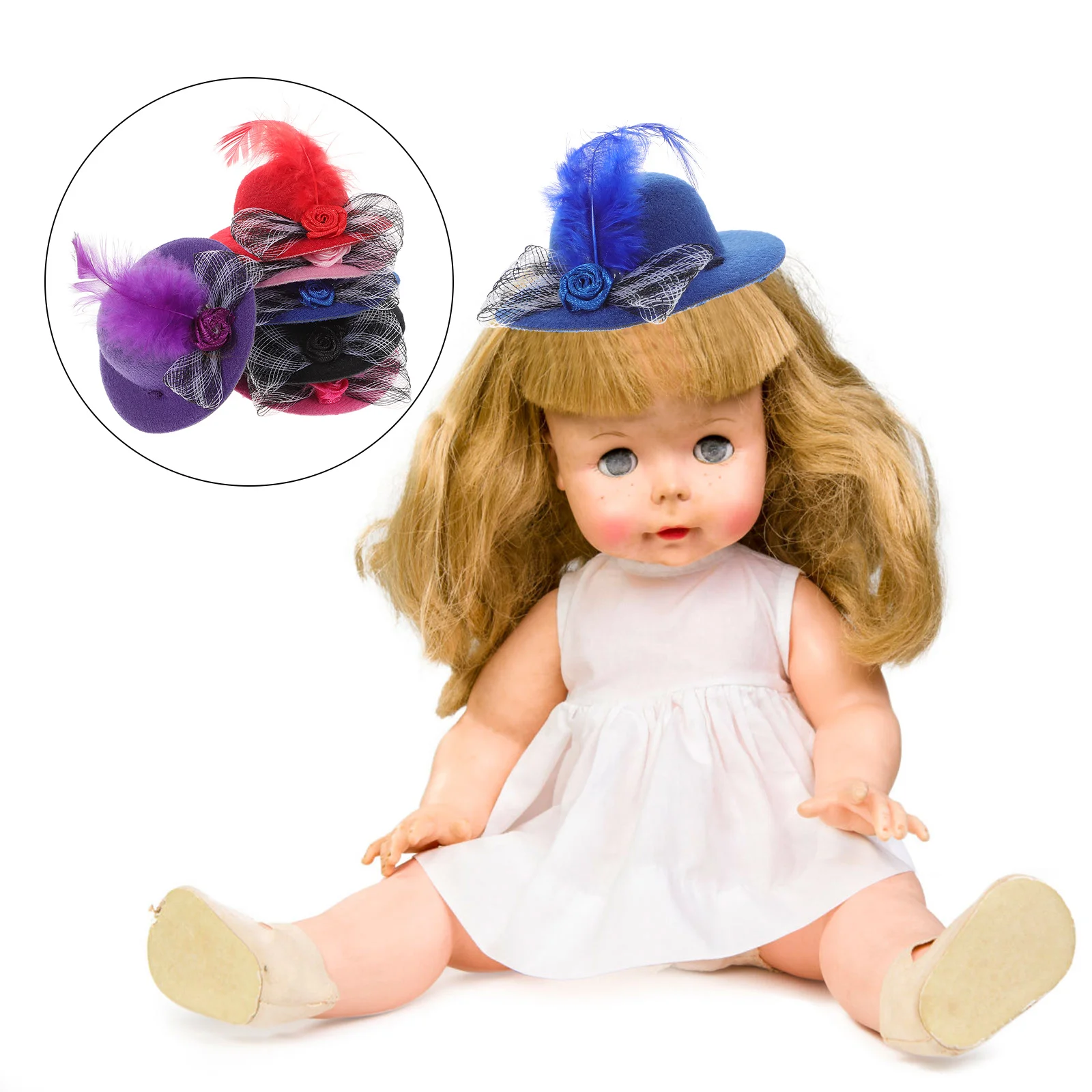 6 قطعة إكسسوارات شعر الأميرة الصغيرة أفضل القبعات قبعات الحفلات اللطيفة للحرف اليدوية DIY بها بنفسك قبعات حفلات الشاي قبعة صغيرة قبعة صغيرة