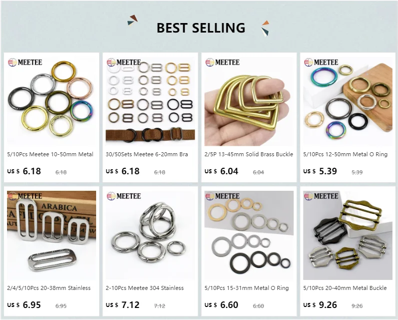 30/50Sets Meetee 6-20mm BH-Träger Metall O-Ring Schnalle Unterwäsche Teller Slider Verschluss Bikini Stecker Haken Hardware Zubehör – Detail 1