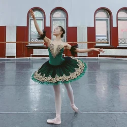 Children's green professional ballet tutu skirt Tutu Dress stage dress lake swan women stage show Costume