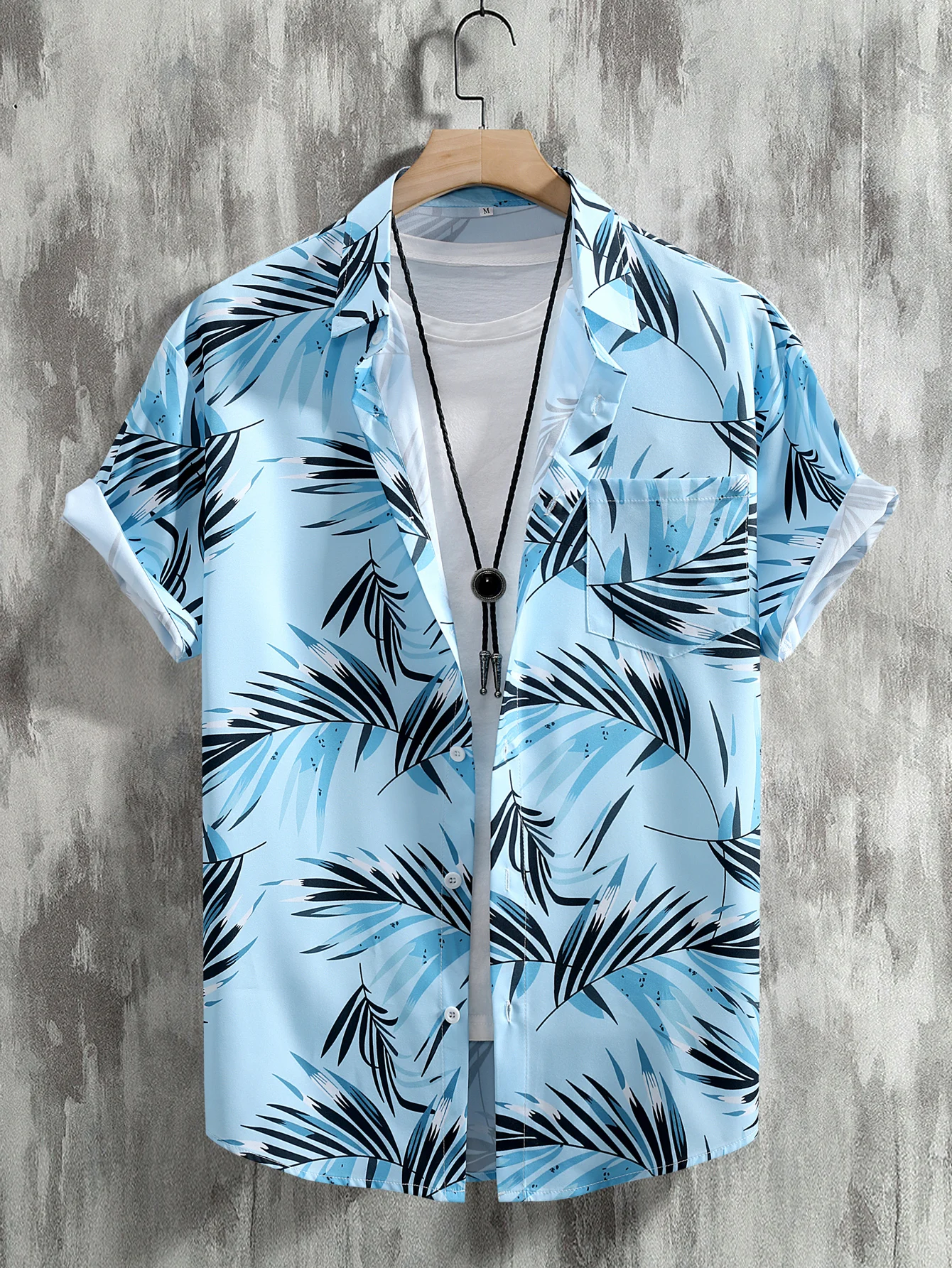 2024 Men\'s Fashion digital Printed short-sleeved Shirt Men\'s Hawaiian printed shirt