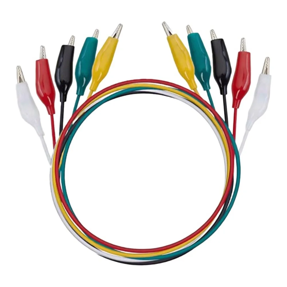 10 pcs Small Clip Test Leads Set with 22 AWG Copper Core and Nickel Plated Steel Clips for Reliable Connectivity