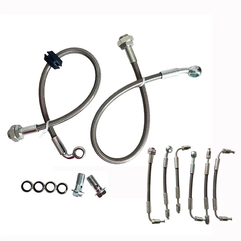 AN3 Stainless Steel Braided Hydraulic Brake Hose Motorcycle/Automobile Clutch Oil Line M10x1 Convex Concave Disc Brake Line Hose