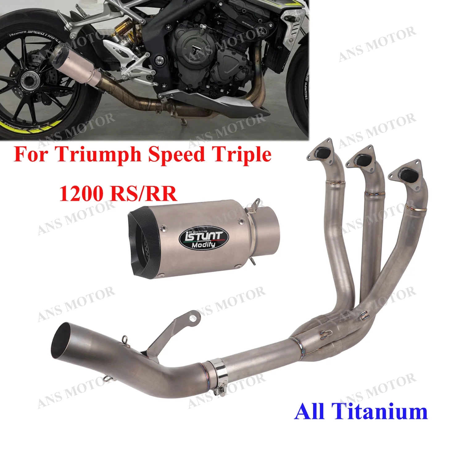 

Complete System For Triumph Speed Triple RS1200 1200RR 2021-2025 Motorcycle Exhaust Muffler Slip On RS1200 Pipe Titanium