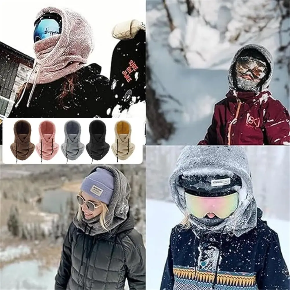 New Arctic Velvet Warm Plush Bicycle Hood Warm Tool Adjustable Warm Hood 3 in 1 Cover Cap Scarf