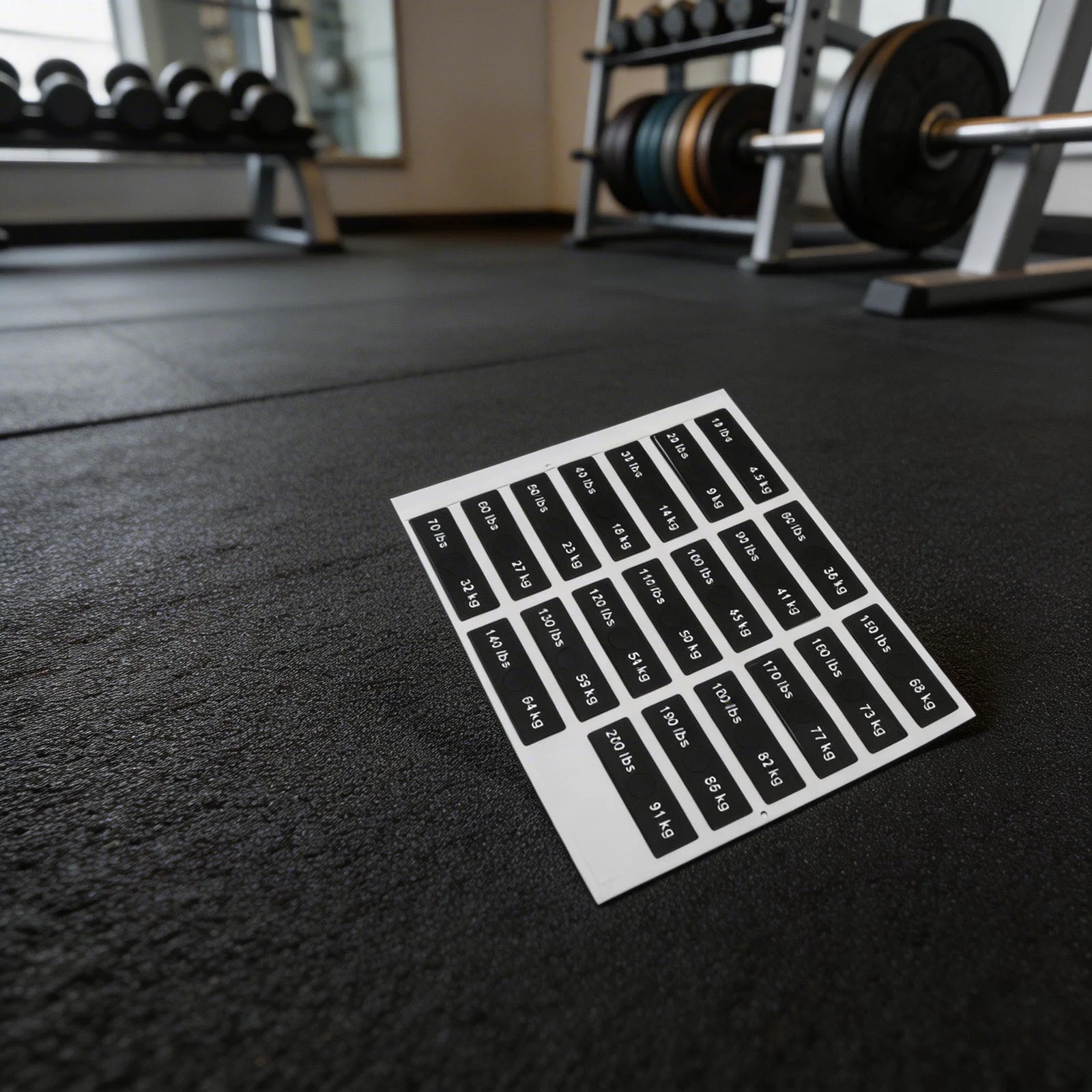 Fitness Equipment Stickers Weight Stickers For Fitness Tracking Colorful Weight Block Stickers 4.5kg-91kg 10 Lbs-200 Lbs