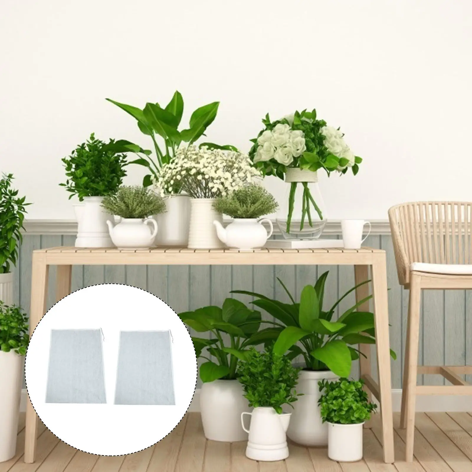 

2 шт. морозостойких защитных чехлов для растений из нетканого материала, укрытия от заморозков для фруктовых деревьев, цветов, садовых растений на открытом воздухе зимой