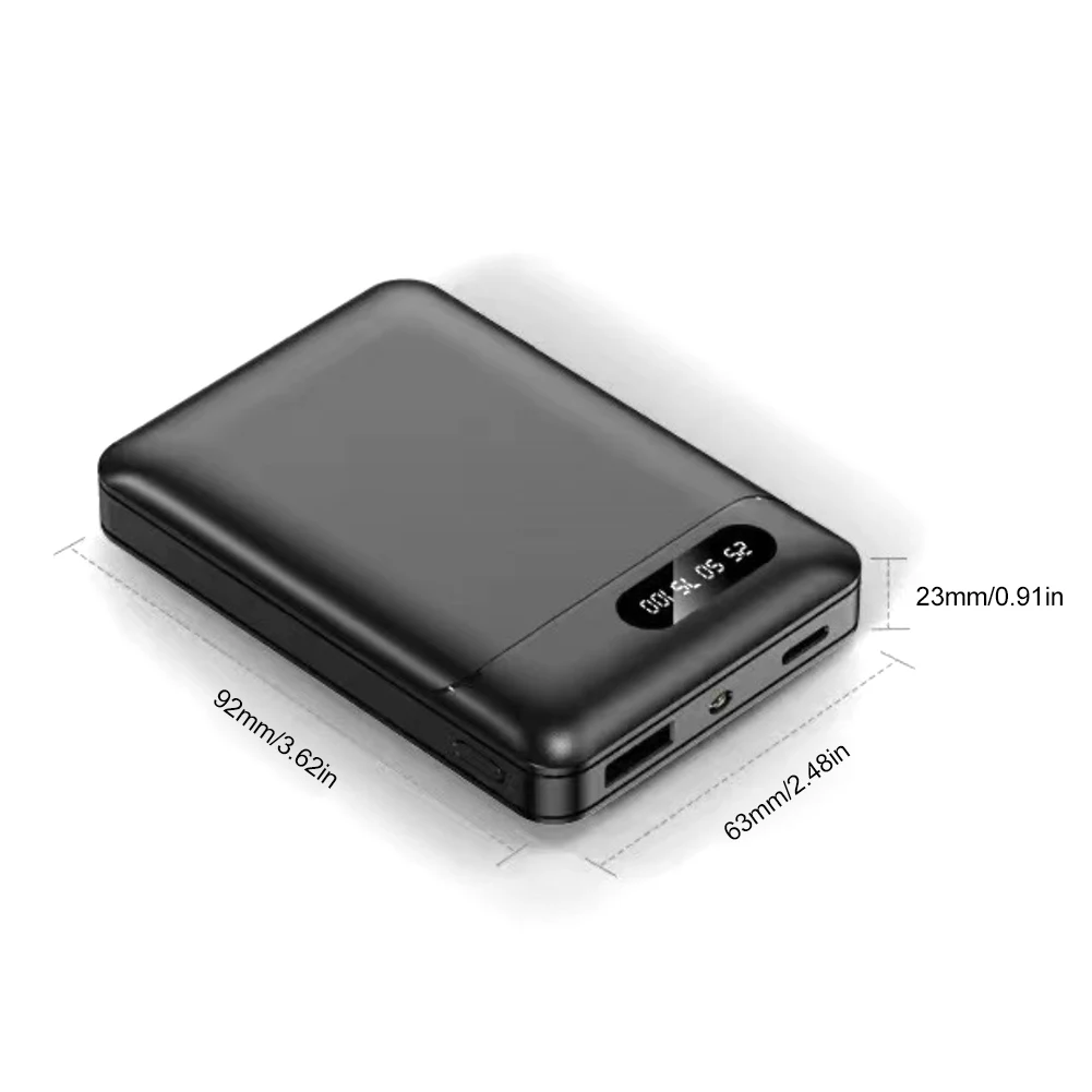 Portable Power Bank 10000mAh 5V/2.1A USB Output Lightweight External Battery Pack for Heating Vests Jackets Scarves Socks Gloves