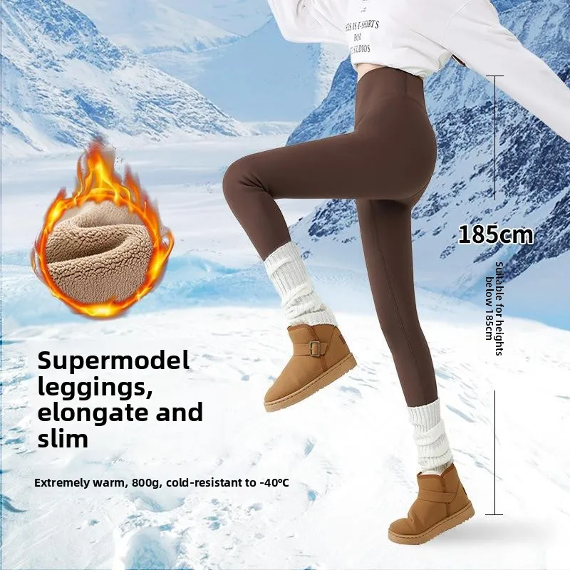 

Женские очень теплые длинные брюки High Stature Wear Thiened Extended Thiened Winter Faion Женские базовые многослойные брюки