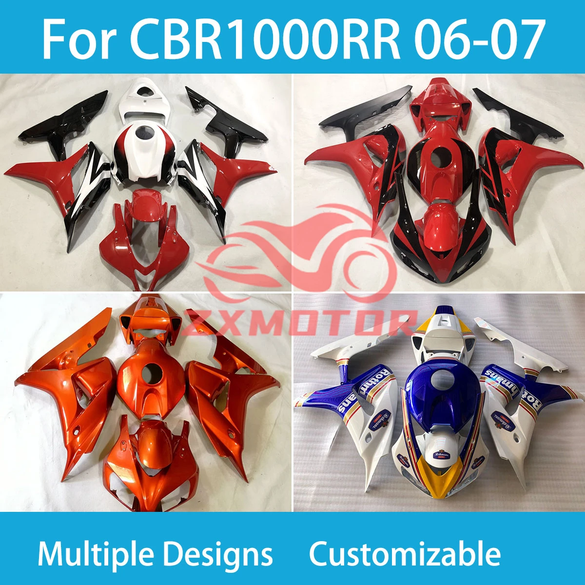 

Rebuild Motorcycle Fairings CBR 1000RR 2006 2007 Motorcycle Fairing Kit Injection Cowling for Honda CBR1000RR 06 07