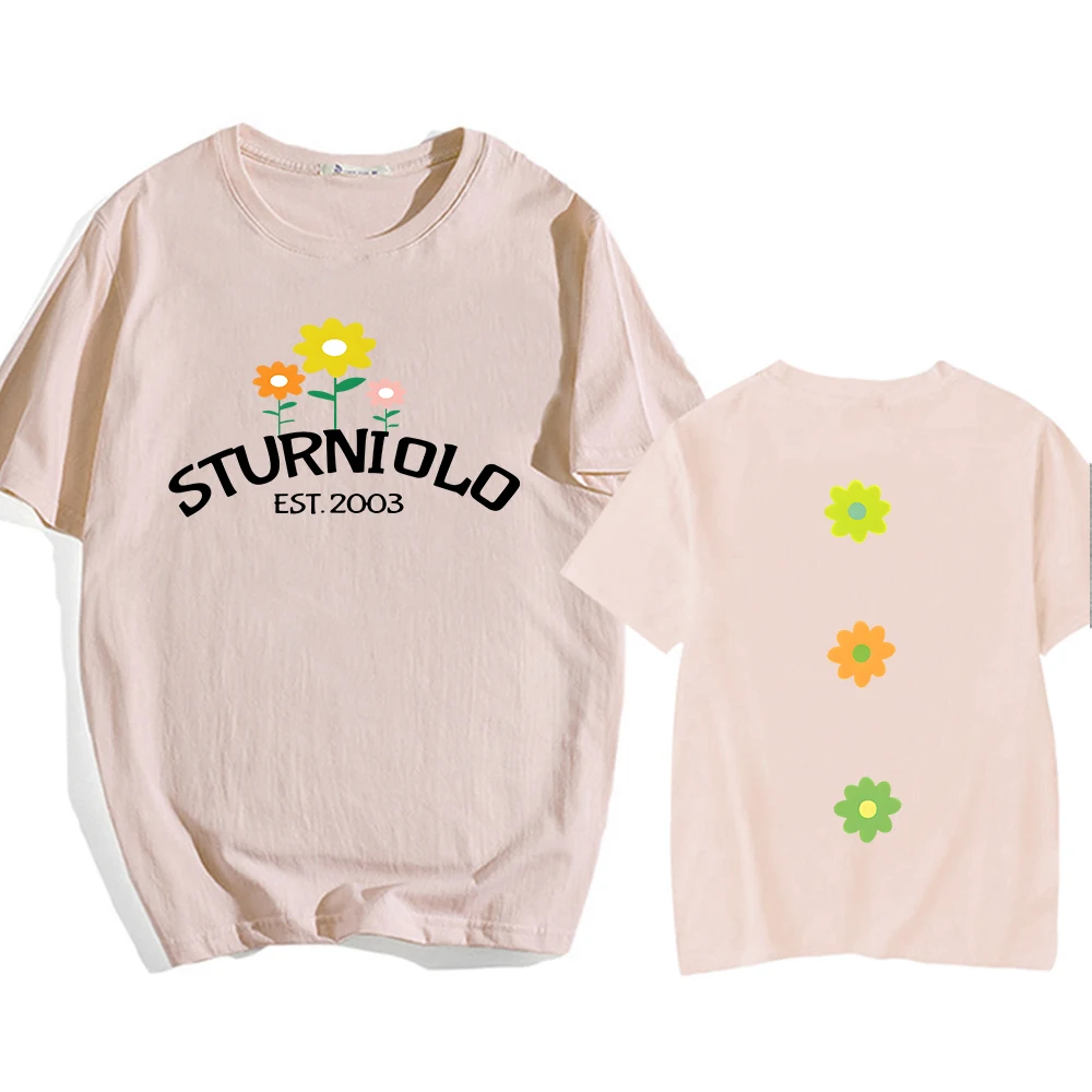 Sturniolo Triplets Flowers Print T-shirt Mens Short Sleeve Pure Cotton Tshirts Casual O-neck Regular Fit Tee-shirt Graphic Tops