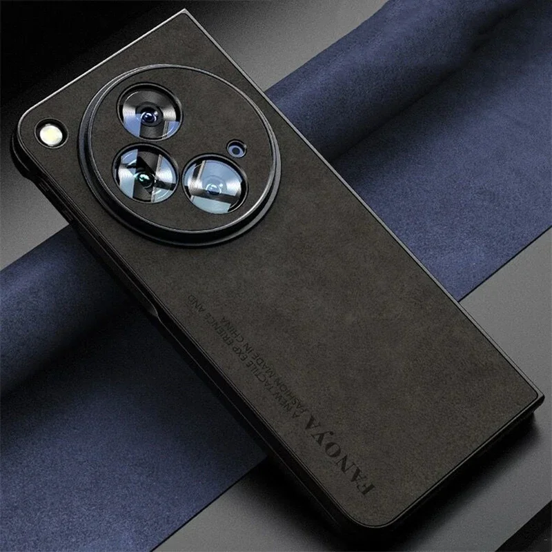 For Oneplus Open Case Shockproof Bumper Stylish Shell for Oneplus Open 5G Luxury PU Leather Silicone Full  Protection Cover