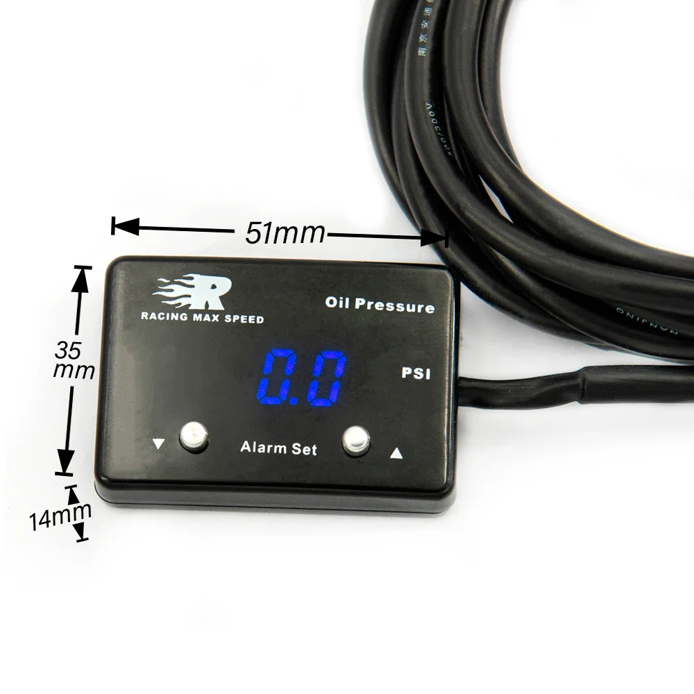 Universal Blue 12v Pressure Display 200 Psi 1/8 Npt Sensor Digital Oil Pressure Gauges/meter With Sensor OPM-01