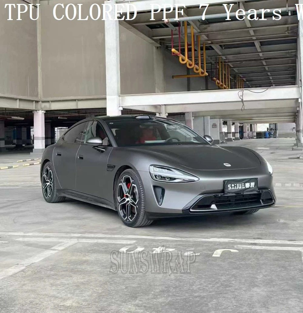 TPU Ultra Matte Zinc Ink Grey Color TPU Paint Protection Film Color PPF  Film Self-healing Anti-scratch Film 5x52ft/roll