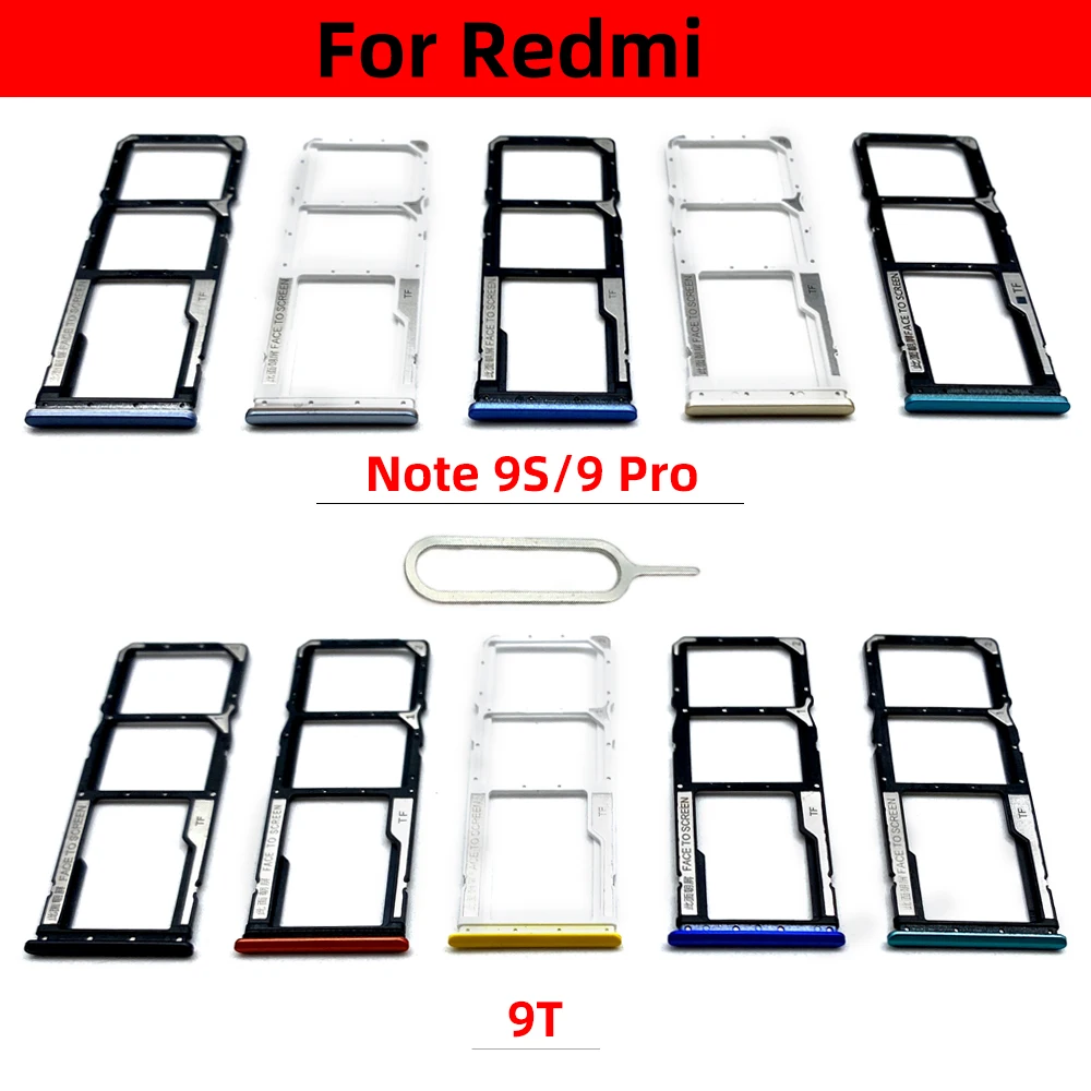 Micro Nano SIM Card Holder Tray Slot Holder Adapter Socket For Redmi 9 9T Note 9s 9 pro Mobile Phone With Pin Replacement Parts