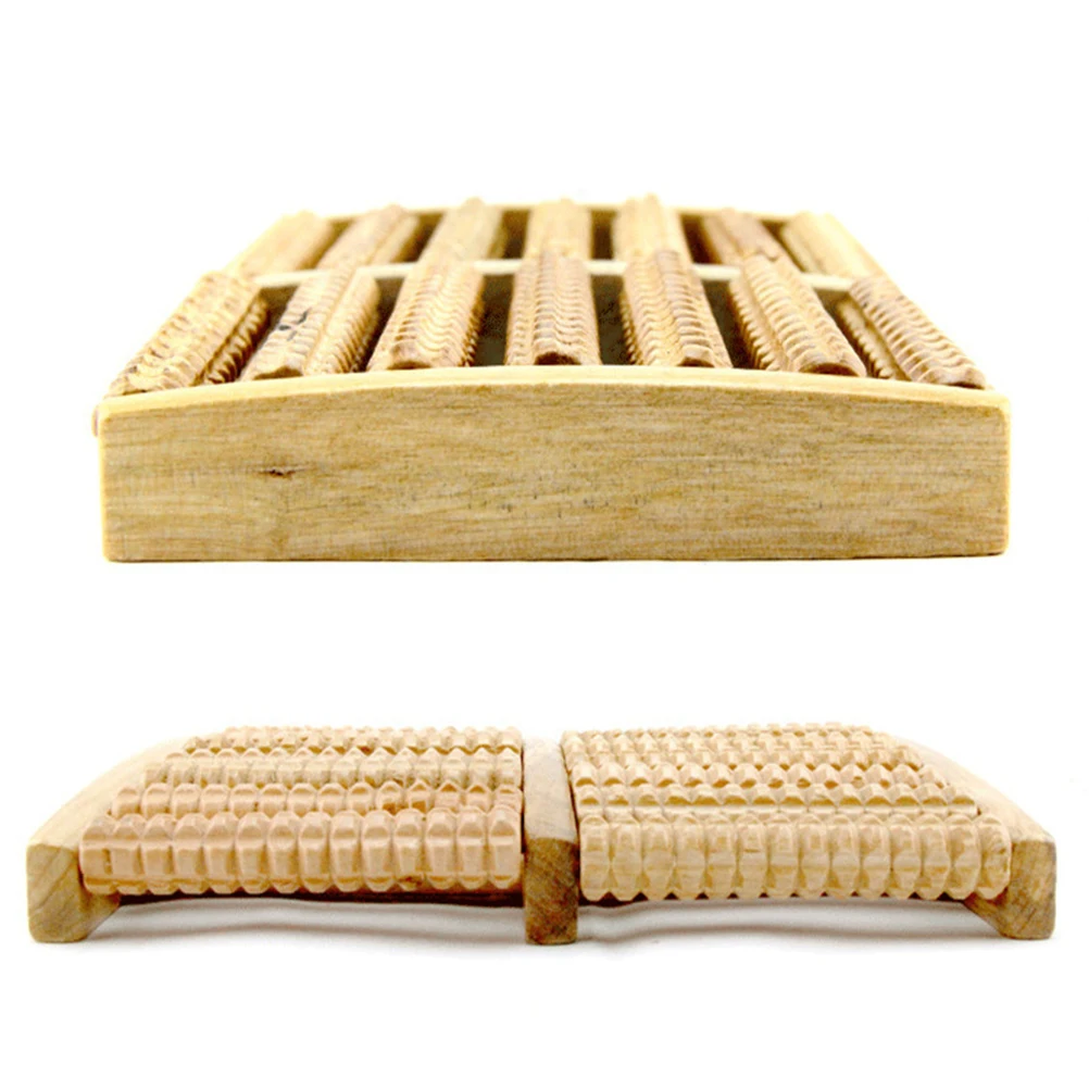 

5 Rows Wooden Roller Portable Relief For Plantar Fasciitis Office Driver Elderly Use Foot Roller Massager Wooden Foot Massager