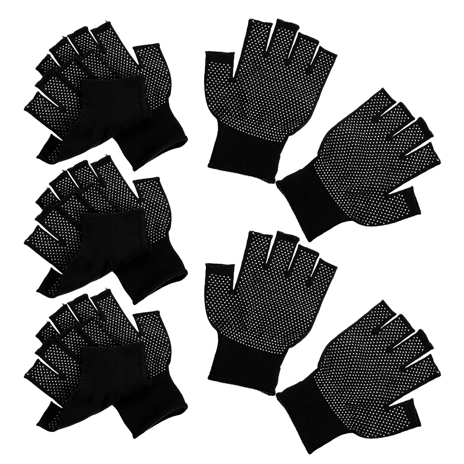 

5 пар дышащих рабочих перчаток без пальцев с противоскользящей ладонью, зимние теплые полупальцевые перчатки для мужчин и женщин, для вождения, езды на велосипеде, пеших прогулок