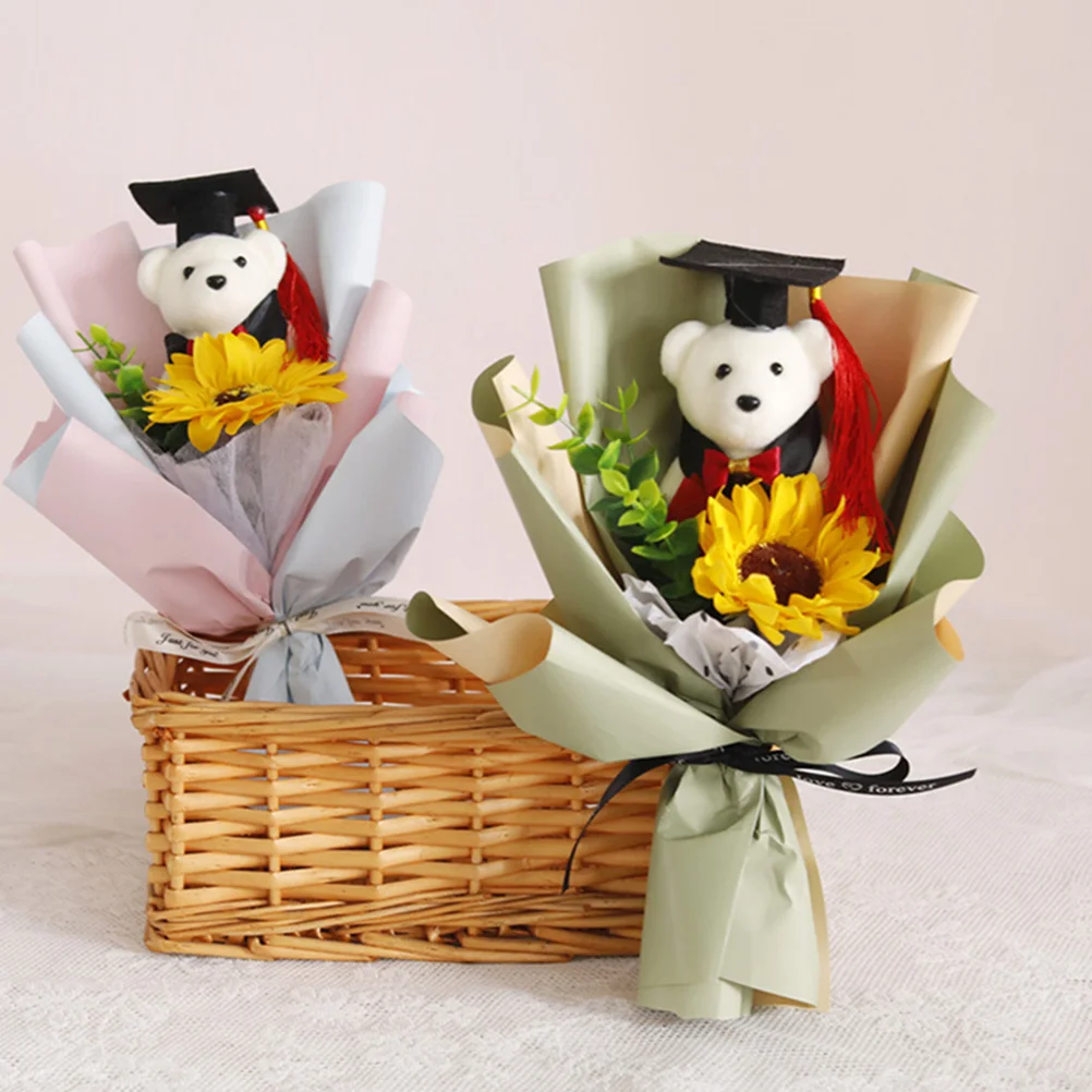 20 Pcs Graduation Dr Bear Girls Dolls Gifts Plush for Her 2023 College Flower Bouquet Decoration Accessories Foam