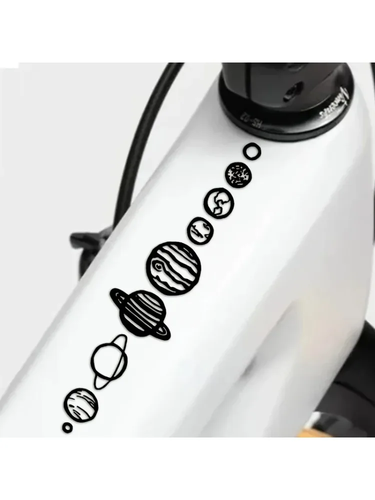 AliExpress NONE Galaxy Space Theme Waterproof UV Resistant Bike Stickers 5 Planets PET for Mountain Bike Frame Fork Cycling