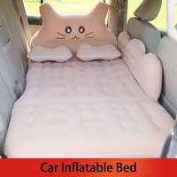 Car Inflatable Bed Ultra-soft Flocking Environmental Fabric Air Cushion Bed Portable Car Folding Travel Bed Sleeping Pad