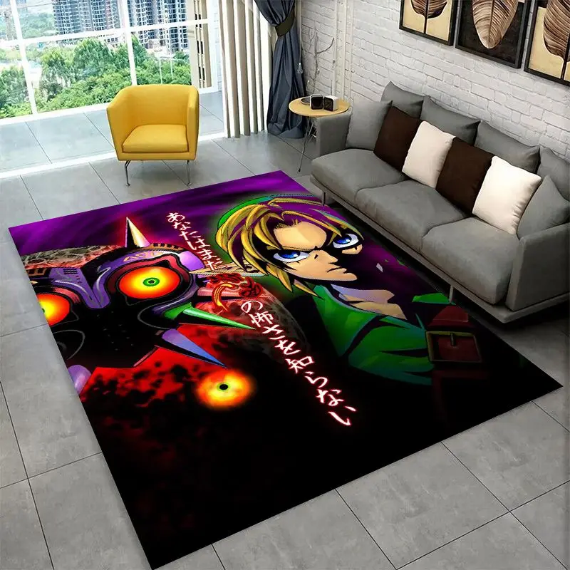 Classic Z-Zelda Cartoon Games Non-Slip Area Rug for Living Room,Bedroom,Playroom,Soft Carpet Floor Mat Home Decor Rug Kids Room view 6