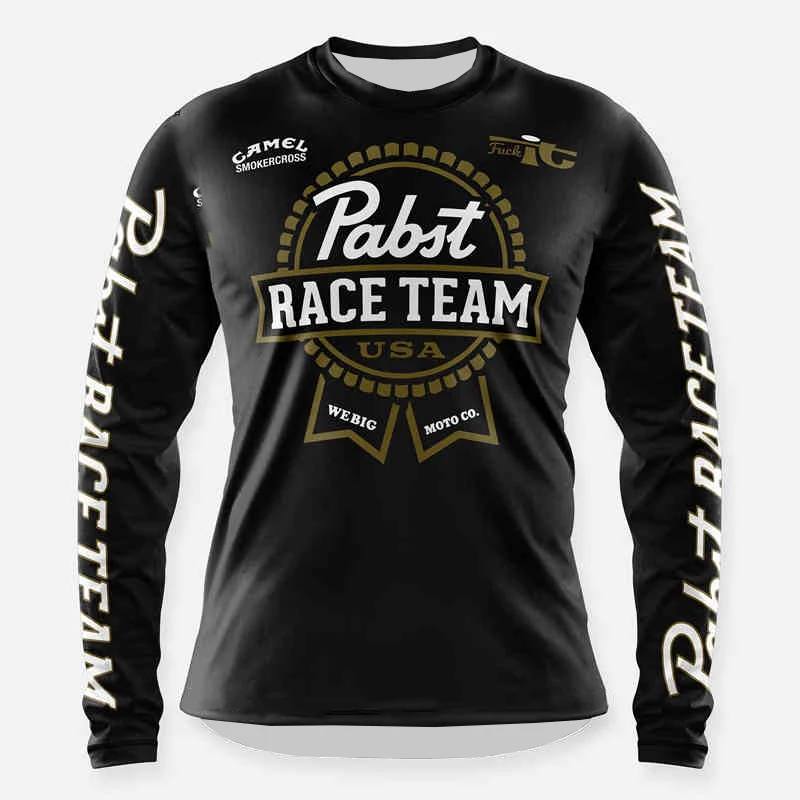 

Летний мужской мотоциклетный внедорожный костюм в стиле ретро, черный клетчатый костюм для верховой езды, мужской топ с длинными рукавами, дышащая быстросохнущая футболка