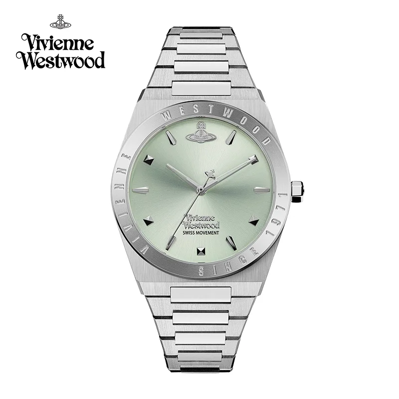 Vivienne Westwood Nuovo orologio da donna - Orologio da polso con cinturino in acciaio inossidabile verde menta