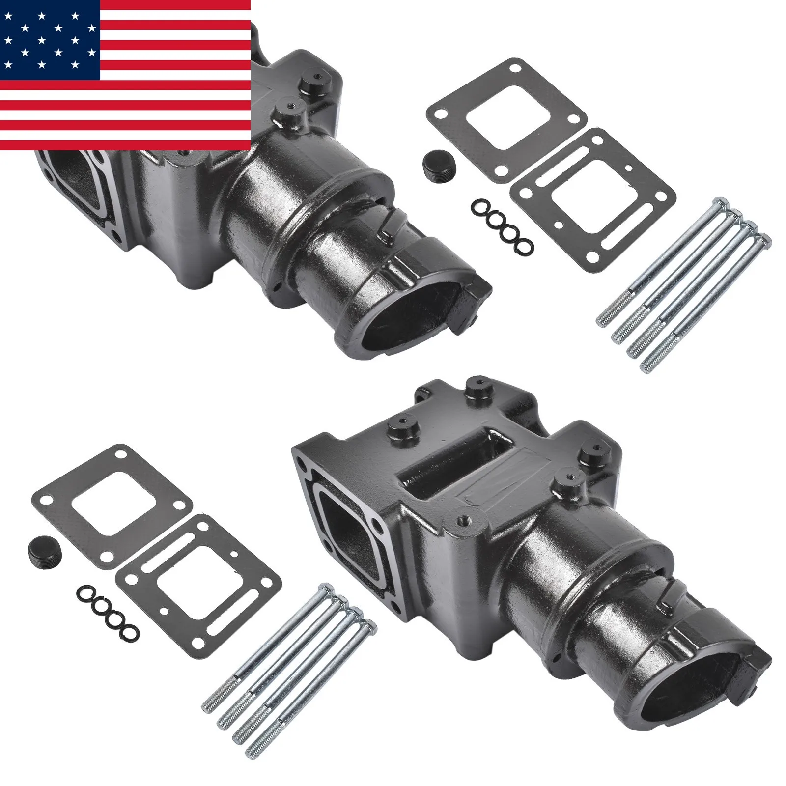 AP03 2Pcs Exhaust manifold Riser Kit for MerCruiser 1981-2002 Small Big Block V8 V6 18-1976-1 44354, 807914, 807988, 807988Q03, 8079882A
