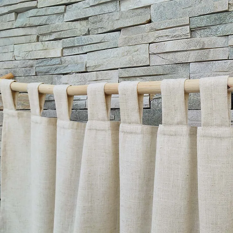 Outdoor Linen Curtains for Bedroom Rod Pocket Handcrafted Drapes for Living Room Home Farmhouse Window Decor Kitchen Blackout