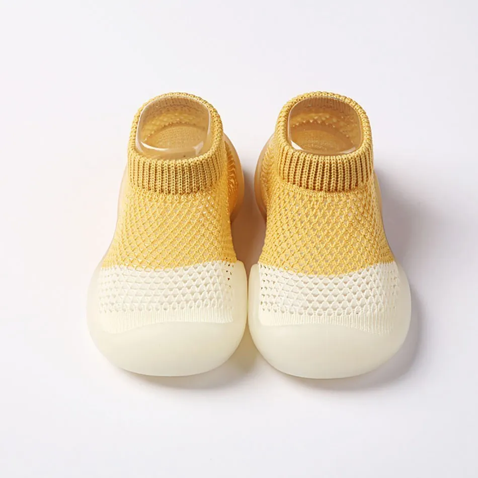 Toddler First Walkers Shoes Girl knitting Cotton Elastic Shoes Newborn Soft Non Slip Solid Color Simplicity Socks Shoes 0-3Years