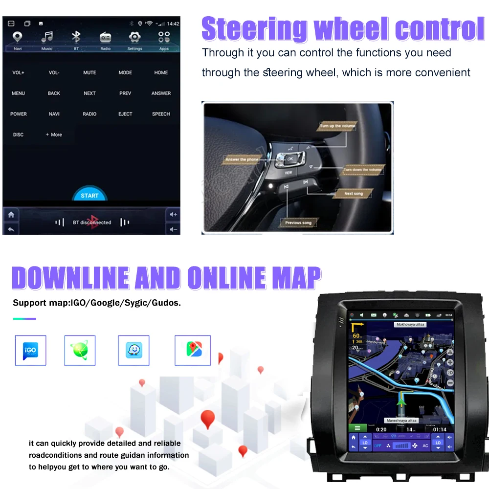 Android 14 Player For Ford Ranger 2012 2013 2014 2015 Car Intelligent System Radio Multimedia Video GPS CarPlay Auto 4G+WIFI BT