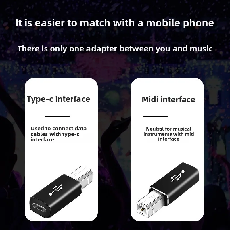 USB Type C To USB B Adapter Female To Male Connector For Scanner Data Convertor for Printer MIDI Controller Piano Keyboard
