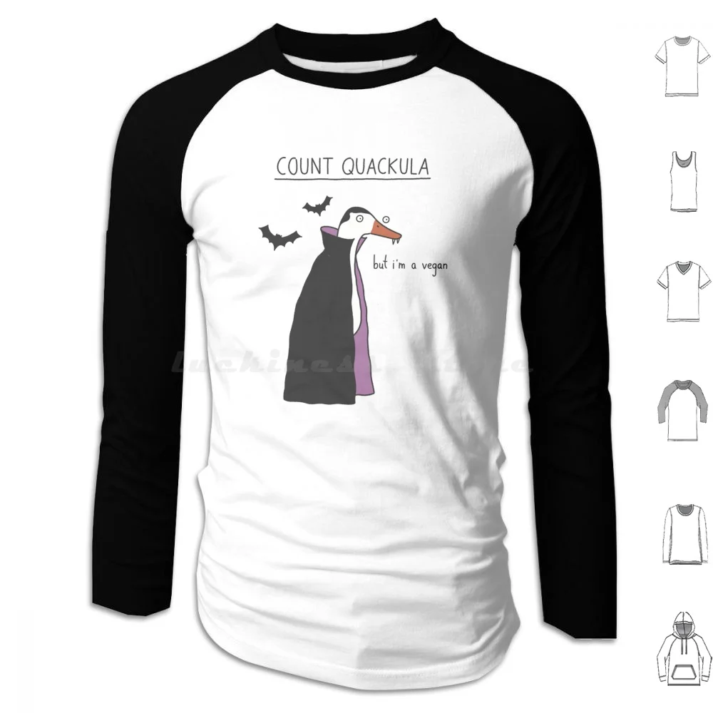 Count Quackula Hoodie cotton Long Sleeve Quack Duck Vampires Vegan Bats Anxious Cute Cloak