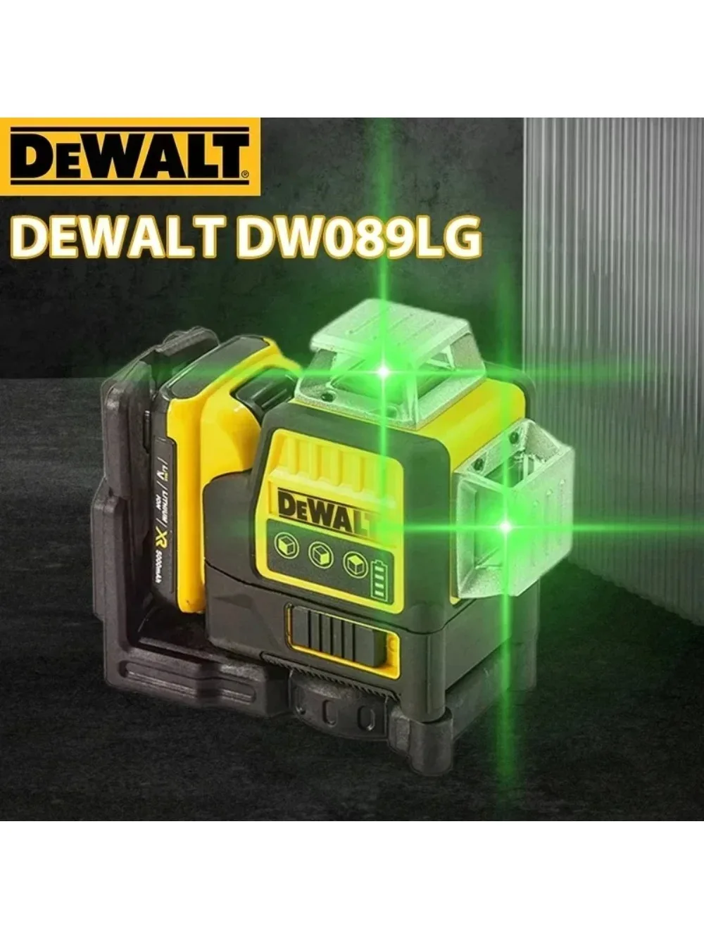 

Dewalt New DW089LG Green Light 12-line Tools 360 Degree 12V Lithium Battery Rotating Self-leveling Vertical Super Beam Building