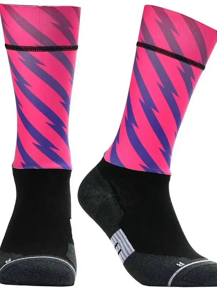 AliExpress NONE Men's Women's Cycling Socks Breathable Quick Dry Moisture Wicking Compression Support Anti-slip Silicone Athletic Bike Socks