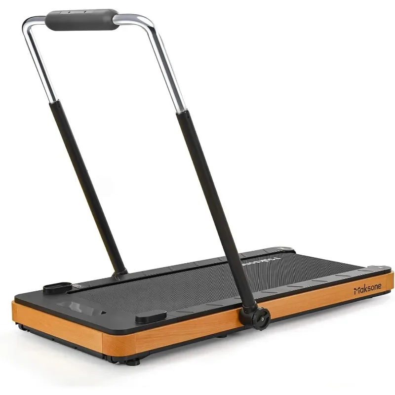 

Wood Under Desk Treadmill with Adjustable Handlebar, Foldable Treadmill with Remote Control, Installation-Free