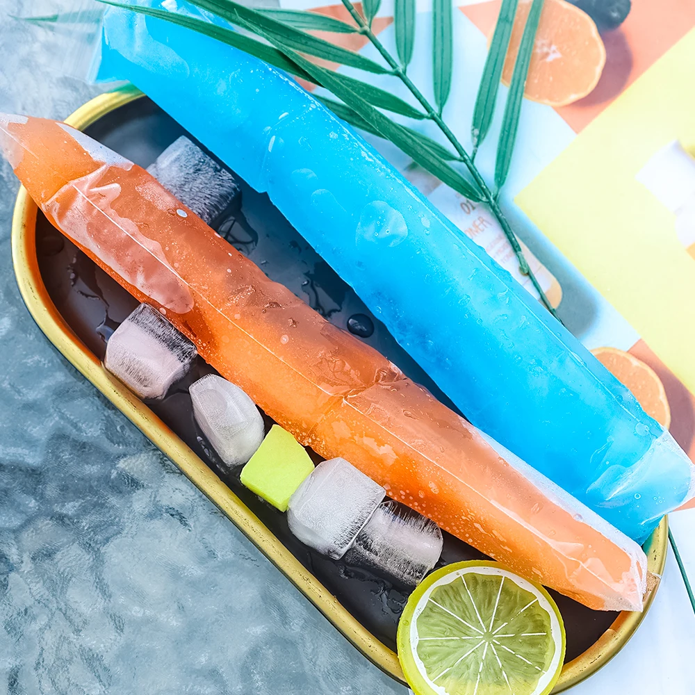 50/100Pcs Ice Popsicle Bags Disposable Homemade Ice Lolly Pouch Freezer Tube with Zip Seals Yogurt Packaging Mold Party Favors