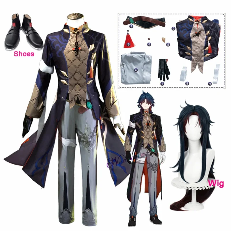 Honkai Star Rail Blade Cosplay Costume pour hommes et femmes, perruque, chaussures de jeu, Stellaron Hunters, Astral Express, fête d'Halloween, accessoire M