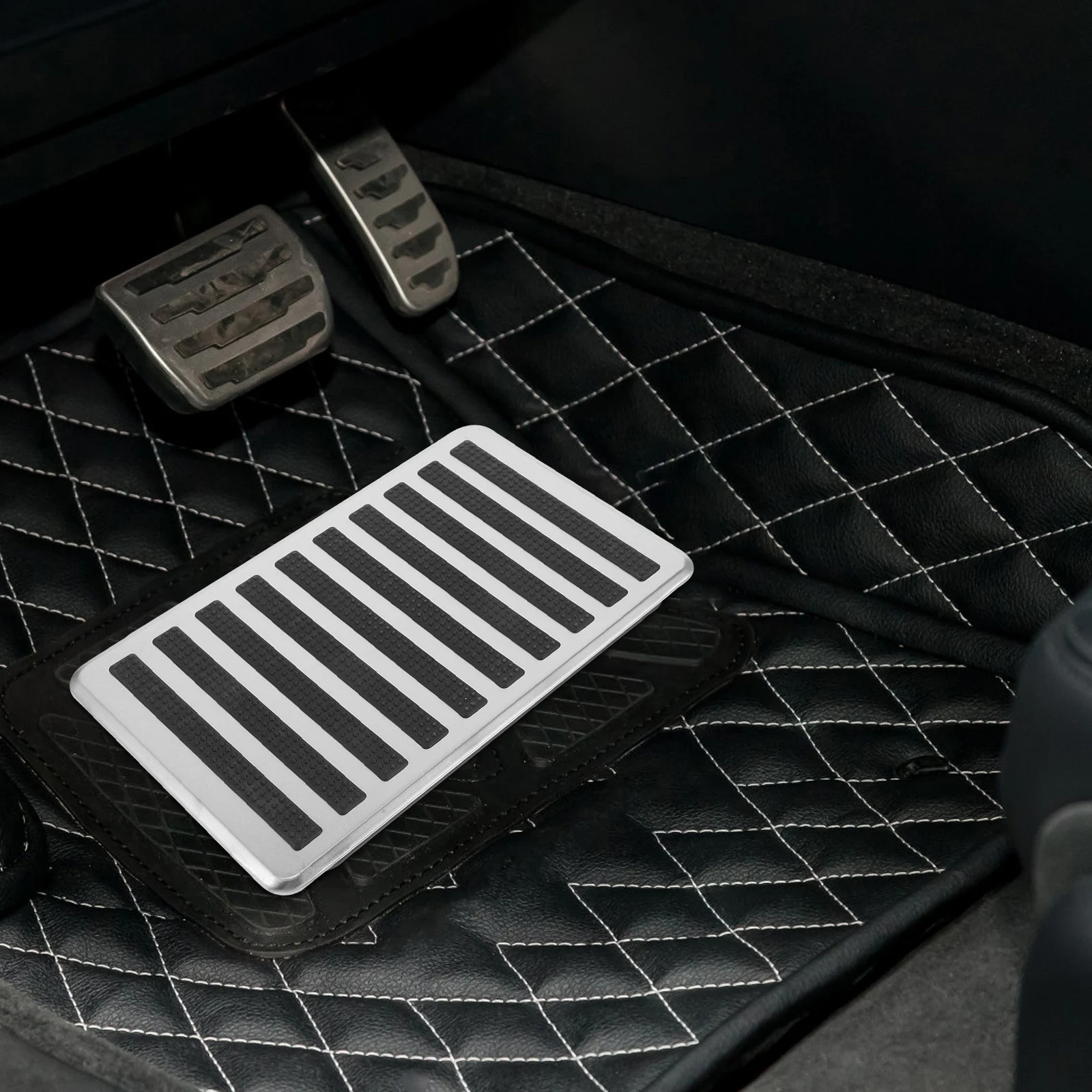 

Square Pedal Patch Durable Stainless Steel Heel Floor Pad Antislip Truck Footrest Brake Protector Car Universal Mat