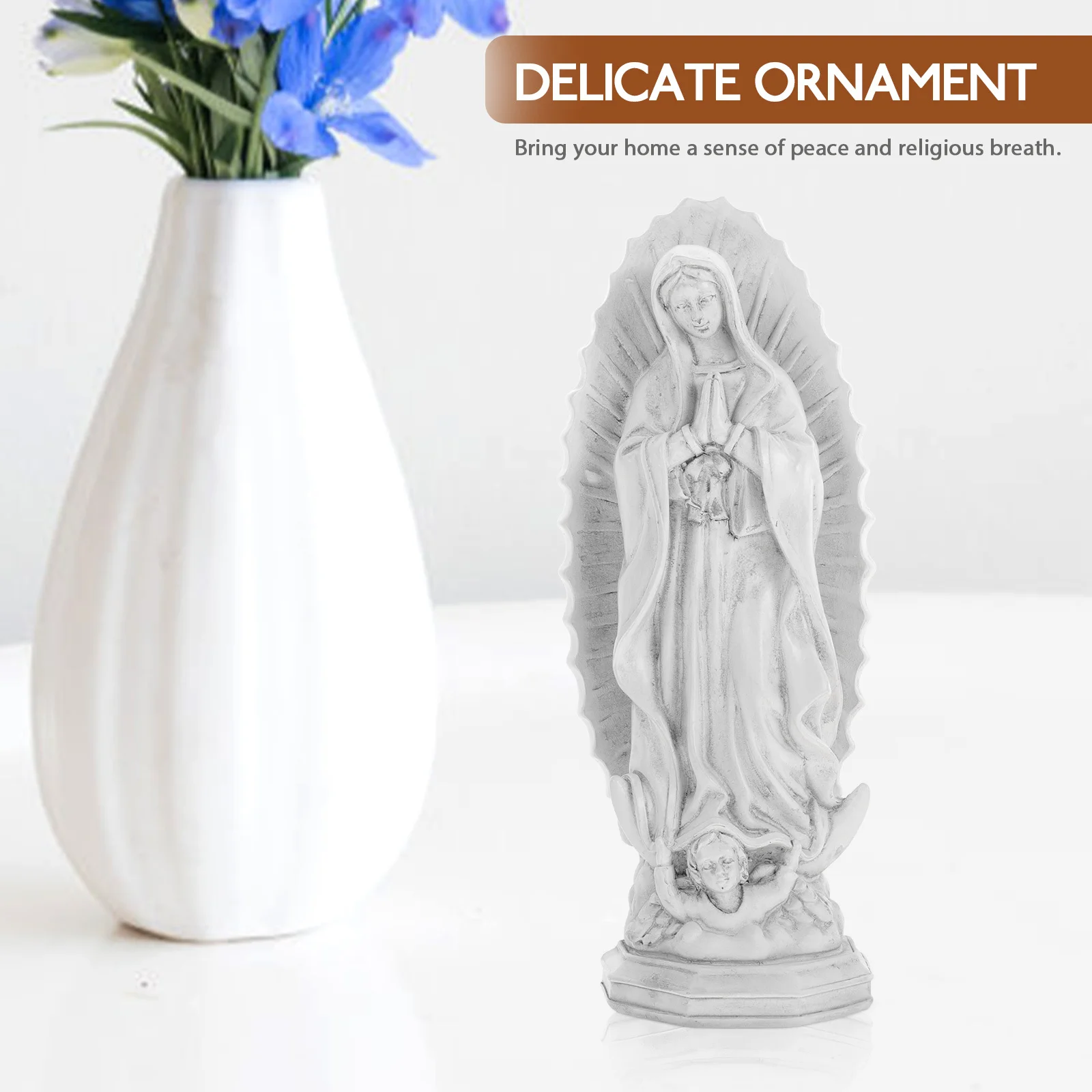 

Resin Virgin Mary Statue Miniature Religious Desktop Ornament Catholic Sculpture for Virgin Mary Statue