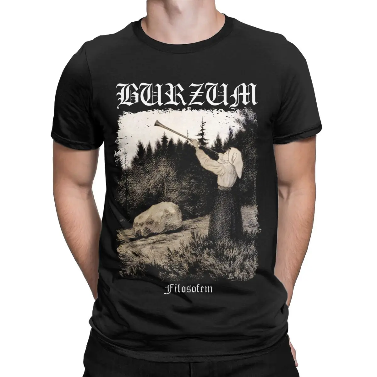 Burzum Blow The Trumpet T Shirt Men\'s Cotton Amazing T-Shirt Crew Neck Tees Short Sleeve Clothing Summer