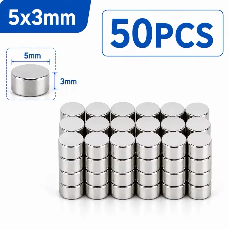 50 Stück Magnete für den 3D-Druck, 4x2 5x2 6x2 8x2 10x2mm Mini-Magnete für den 3D-Druck, Kühlschrank, Büro, Heimwerken, Basteln