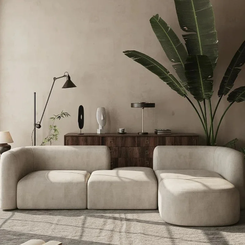 

Wabi Sand Wind Nordic Light Luxury Velvet Fabric Corner Three Concubines Homestay Beauty Salon Reception Sofa