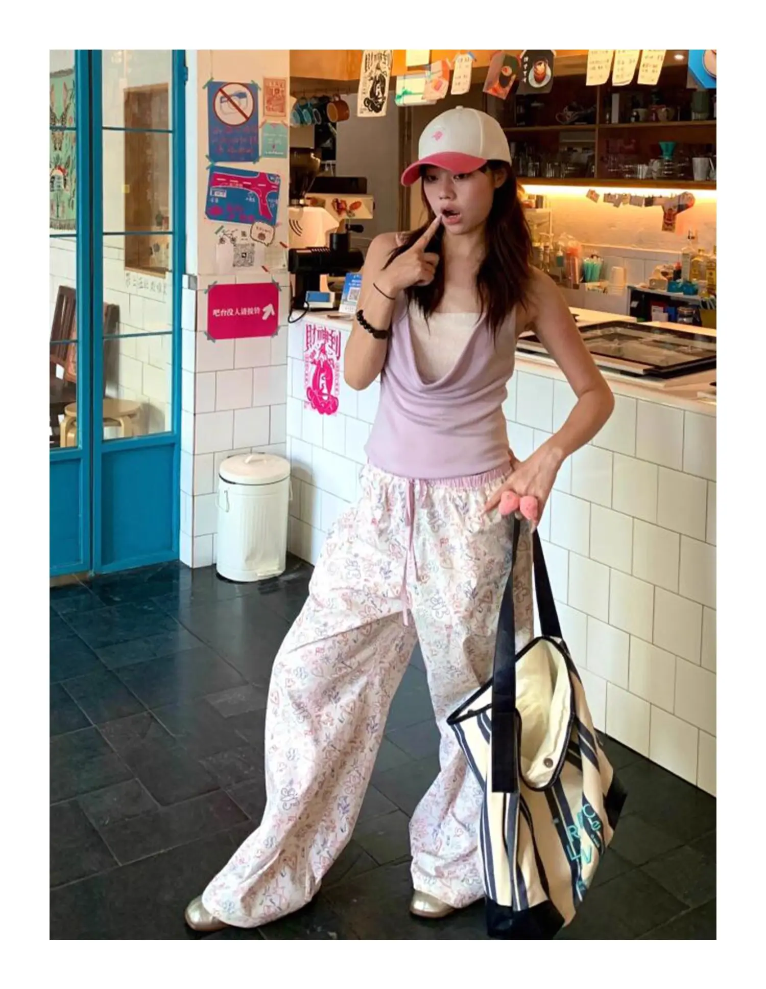 السراويل النسائية الأنيقة الربيع الشنيل الحضرية زرر البولكا جميل ثنيات شبكة بألواح الزنانير Shirred البحرية الشارع الشهير OL #6