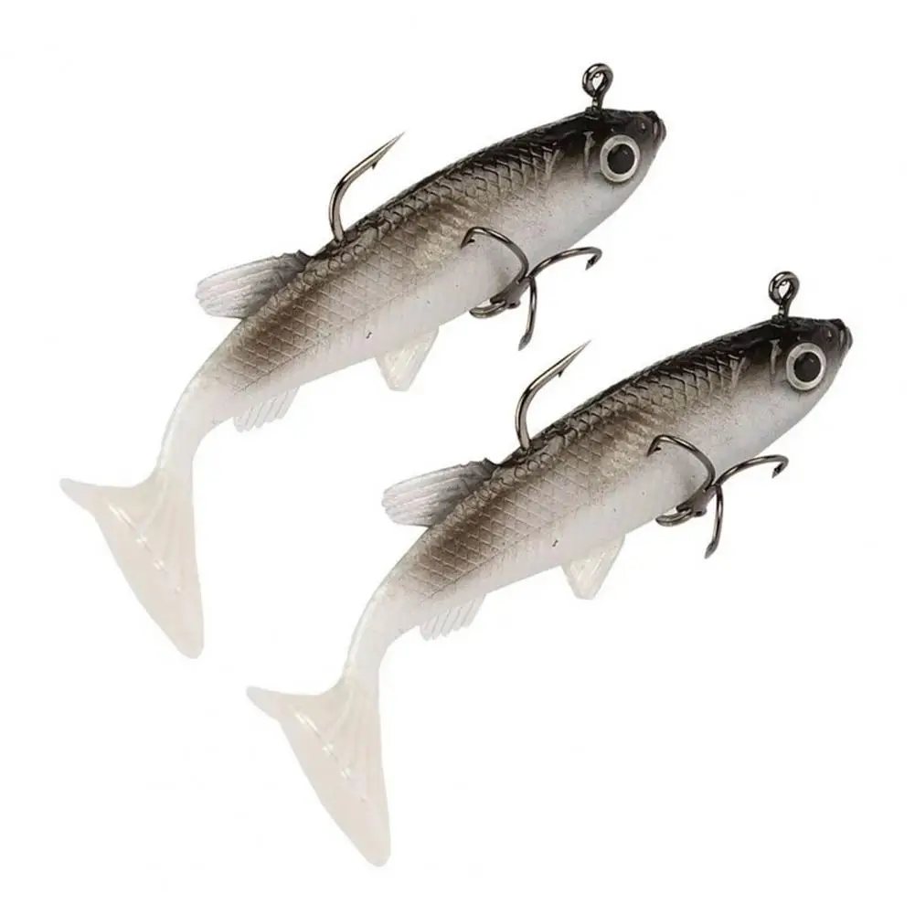 

1/2/5Pcs 8CM/14G Soft Fishing Lure with Stinger Rig Hook T-shape Tail Bionic Artificial Bait Saltwater Carp Fishing Accessories