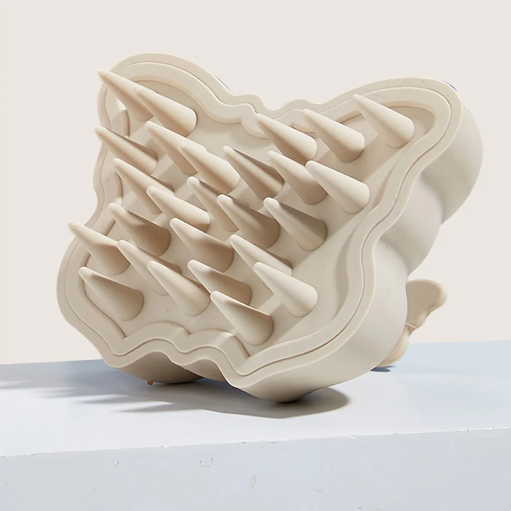 فرشاة غسيل الشعر من السيليكون، مدلك فروة الرأس على شكل فراشة، ناعمة ولطيفة للشامبو، أداة العناية بفروة الرأس #2