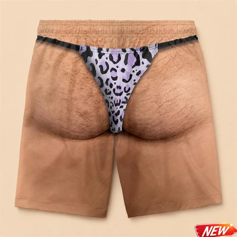 Lustige Badehose für Männer 3D-Druck Leopardenmuster Kunstleder Sommer Urlaub Strandshorts Hawaiianisches Reisegeschenk für Männer Surfbrettshorts – Detail 11