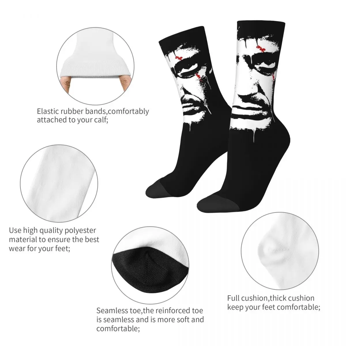 Scarface 90s Retro Music Socks Men Women Polyester Funny Happy Socks High Quality Spring Summer Autumn Winter Socks Gifts